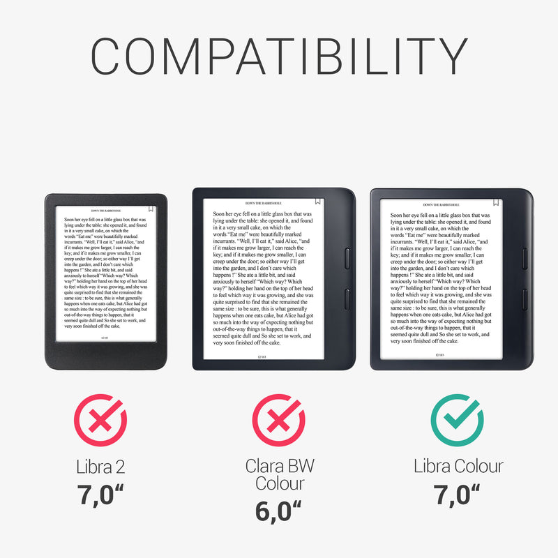 kwmobile Hülle kompatibel mit Kobo Kobo Libra Colour / Tolino Vision Color - Stoff eReader Schutzhülle Cover Case