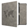 kwmobile Schutzhülle für Amazon Kindle Scribe 11" (2025) Hülle - eReader Case aus Kunstleder mit Auto Sleep Funktion - Travel Umriss mit Grau Grau  [dsg03]
