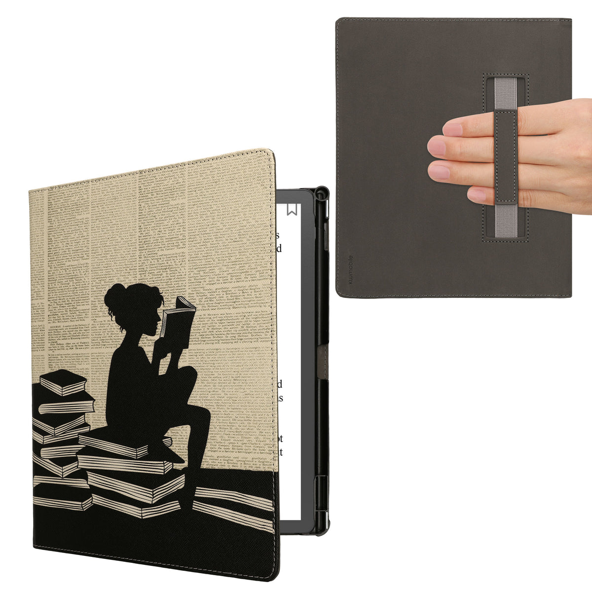Amazon Kindle Scribe 11" (2025) Kunstleder eReader Hülle mit Auto Sleep mit Handschlaufe Schwarz