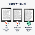 kwmobile Kunstleder eReader Hülle Kobo Aura Edition 1 - Schwarz