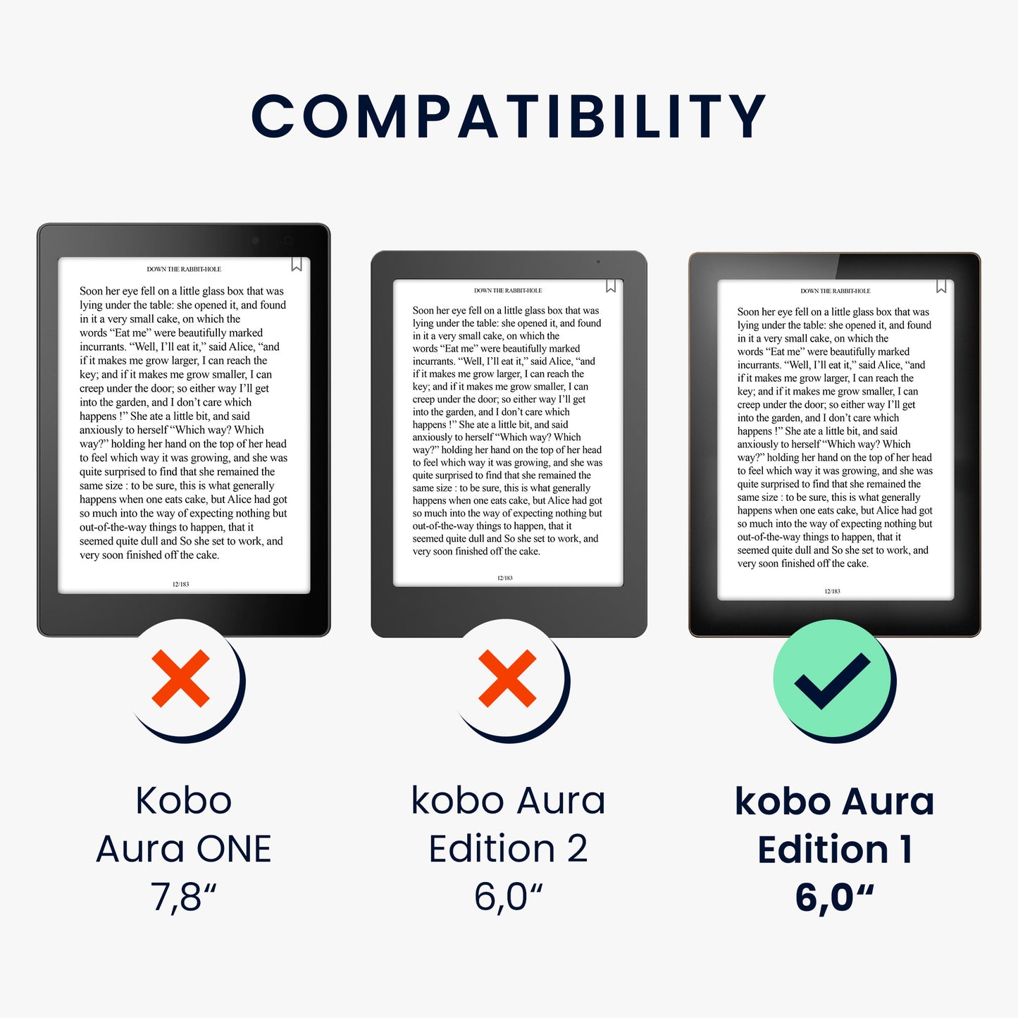 kwmobile Kunstleder eReader Hülle Kobo Aura Edition 1 - Schwarz