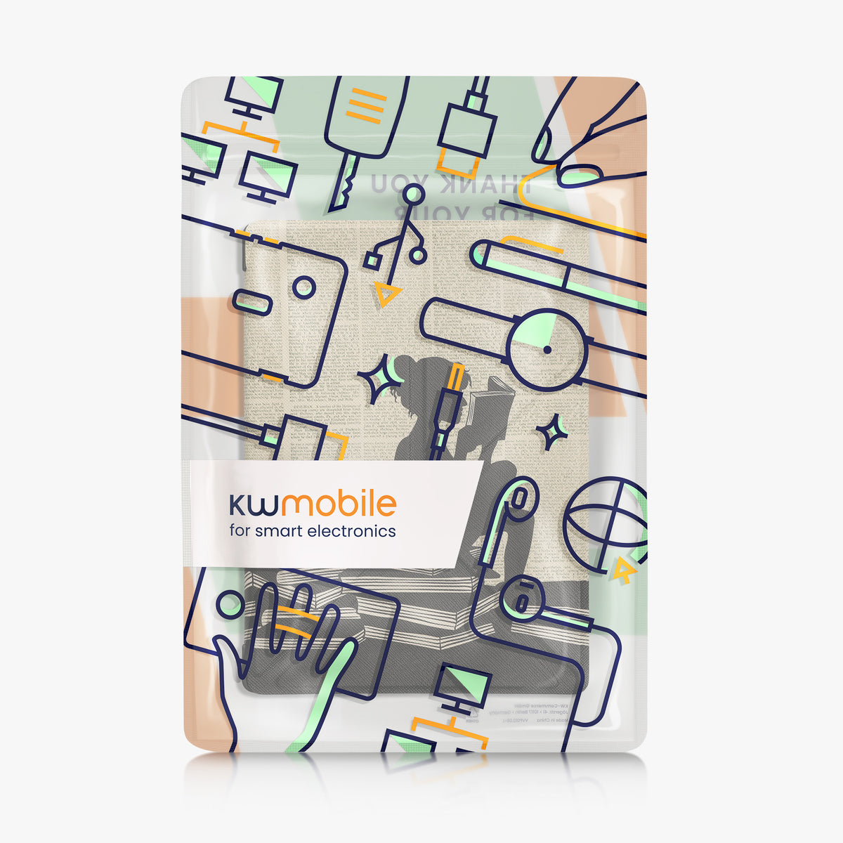kwmobile Kunstleder eReader Hülle Kobo Aura H2O Edition 1 - Schwarz