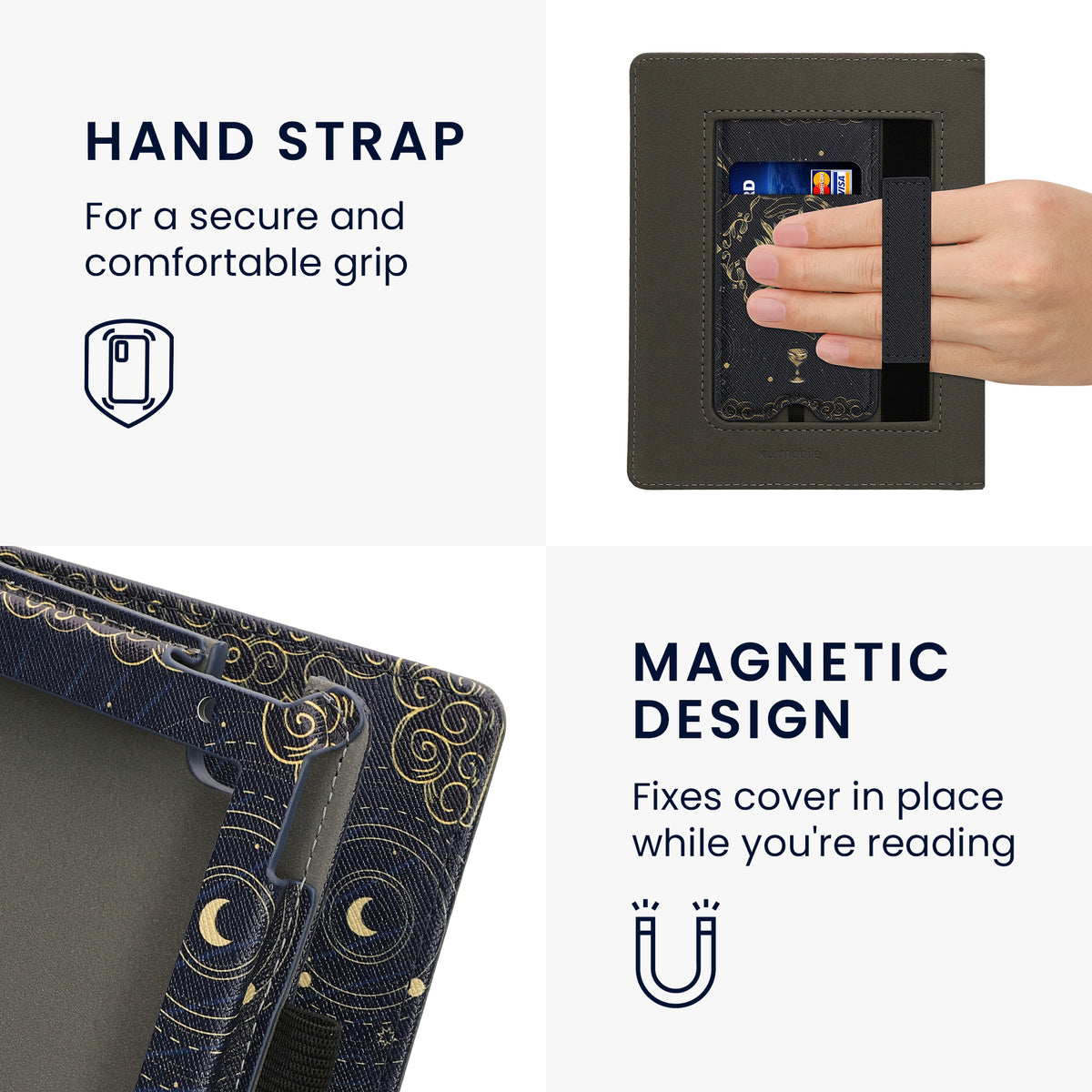 kwmobile Flip Cover Kobo Aura H2O Edition 2 - Dunkelblau