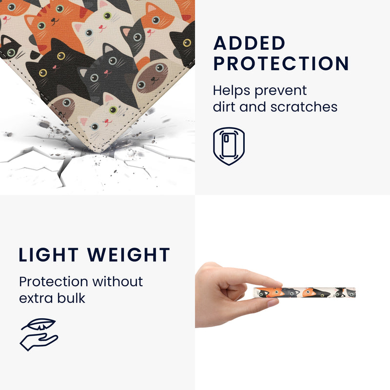 kwmobile Schutzhülle für Kobo Aura Edition 1 Hülle - eReader Flip Case mit Handschlaufe und Auto Sleep Funktion - Katzen mit Orange Schwarz Weiß Orange  [dsg03]