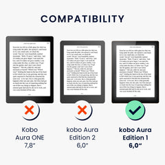 kwmobile Schutzhülle für Kobo Aura Edition 1 Hülle - eReader Flip Case mit Handschlaufe und Auto Sleep Funktion - Katzen mit Orange Schwarz Weiß Orange  [dsg03]