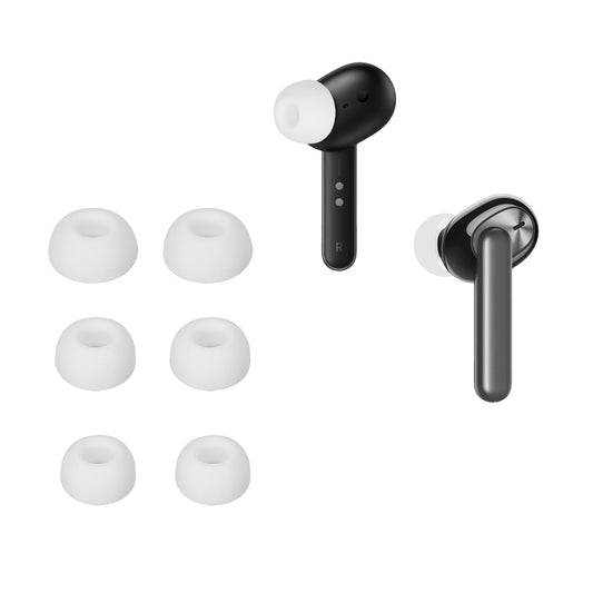 kwmobile 6x Silikonaufsätze für Oppo Enco Air / Enco W31 - Ersatz Ohrstöpsel in 3 Größen - Ear Tips für In-Ear Kopfhörer - Zubehör Ersatzpolster in Weiß Weiß  