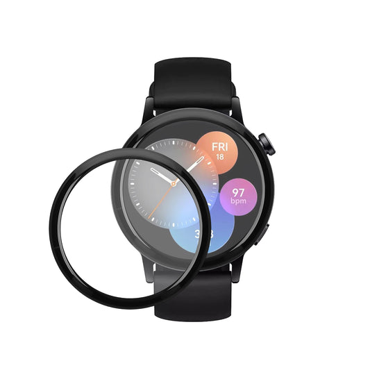 kwmobile 2x Transparente Displayschutzfolie kompatibel mit Huawei Watch GT 3 (42mm) Folie - Schutzfolie für Fitness Tracker - robuster Displayschutz Transparent  