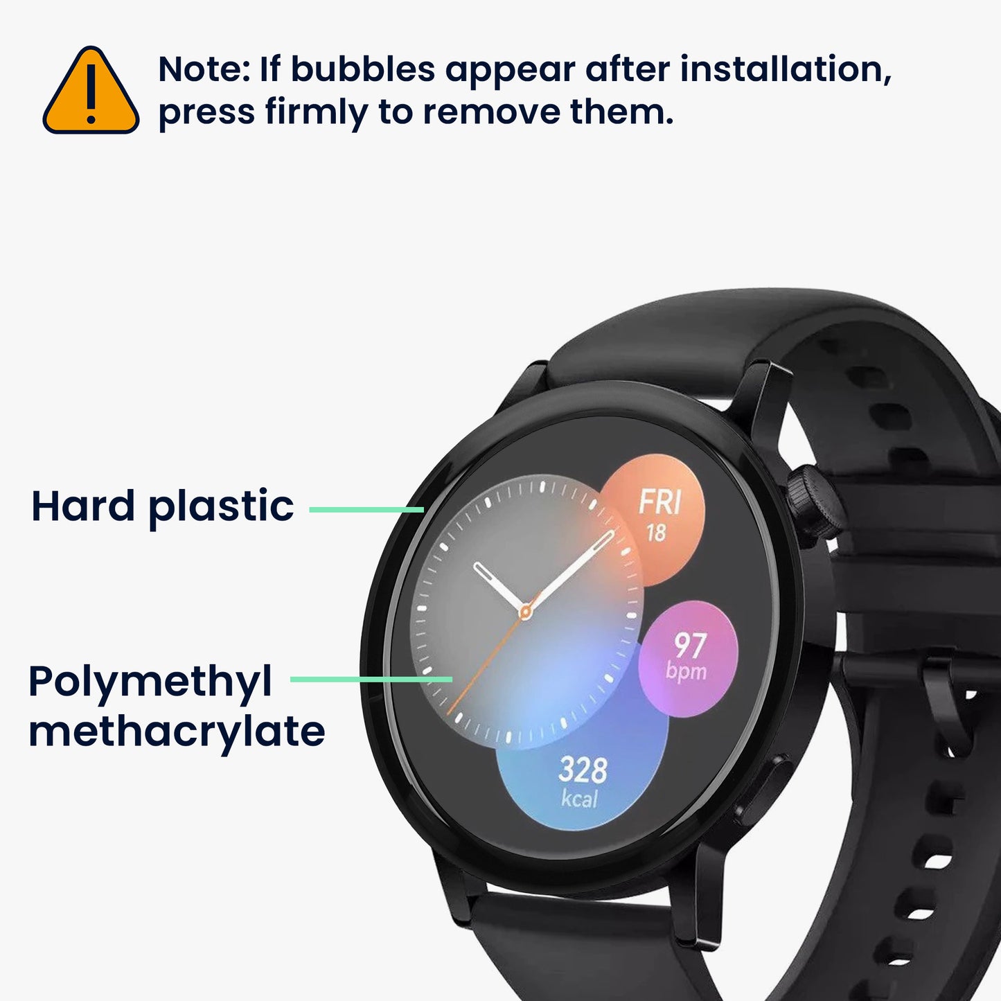 kwmobile Displayschutzfolie kompatibel mit Huawei Watch GT 3 (42mm) Folie Schutzfolie für Fitness Tracker robuster Displayschutz