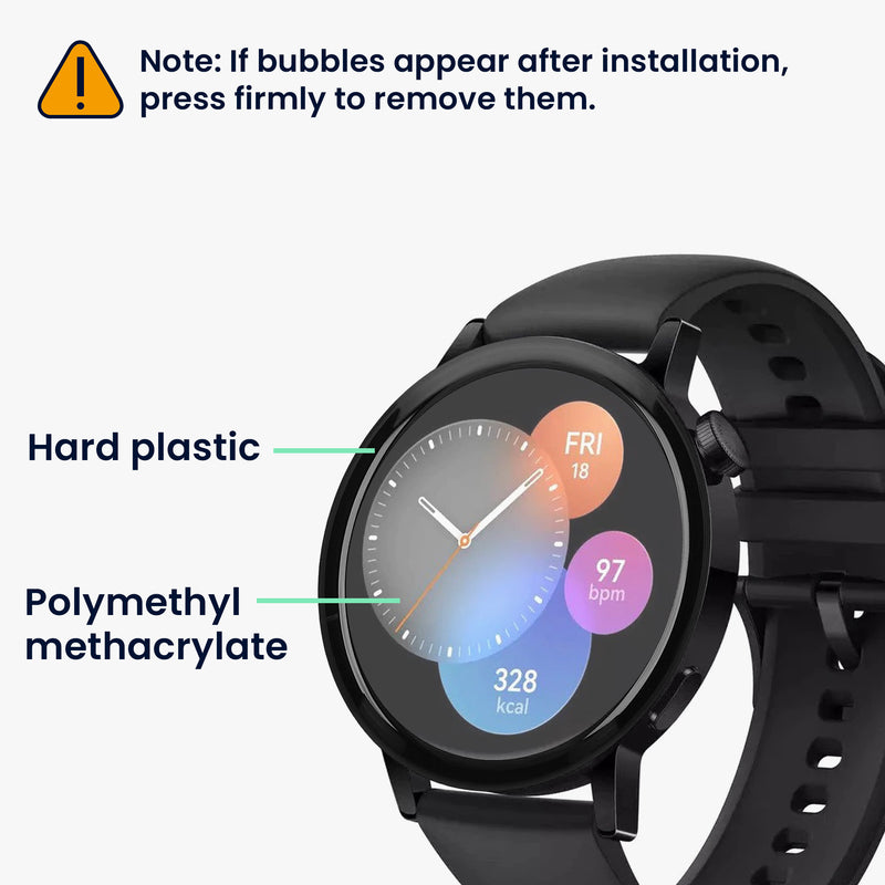 kwmobile Displayschutzfolie kompatibel mit Huawei Watch GT 3 (42mm) Folie Schutzfolie für Fitness Tracker robuster Displayschutz