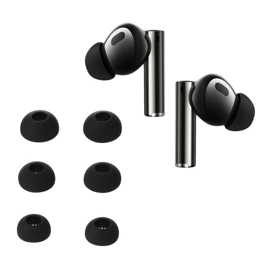 kwmobile 6x Silikonaufsätze für Xiaomi Realme Buds Air 5 Pro - Ersatz Ohrstöpsel in 3 Größen - Ear Tips für In-Ear Kopfhörer - Zubehör Ersatzpolster in Schwarz Schwarz  