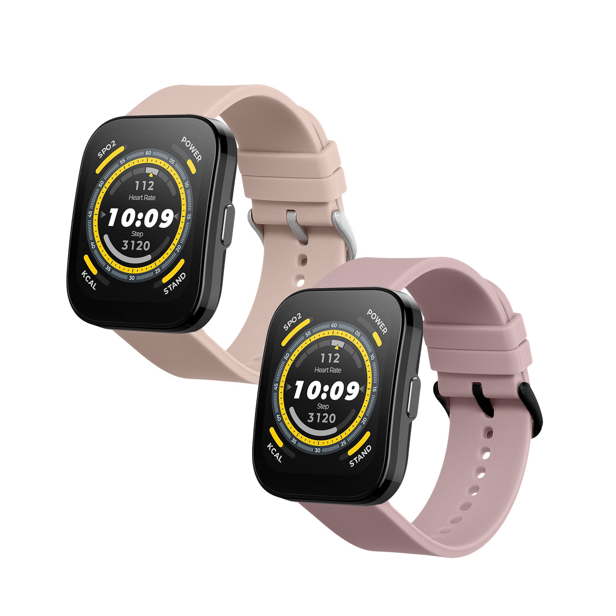 kwmobile 2x Uhrenarmband für 22mm Amazfit Bip 6 / Bip 5 Unity / Bip 5 / GTS 3 / Balance 2 / Helio Strap Armband - Fitnesstracker Band Set aus TPU Silikon - Ersatzarmband Smartwatch - Lavendel Altrosa Lavendel  [dsg07]