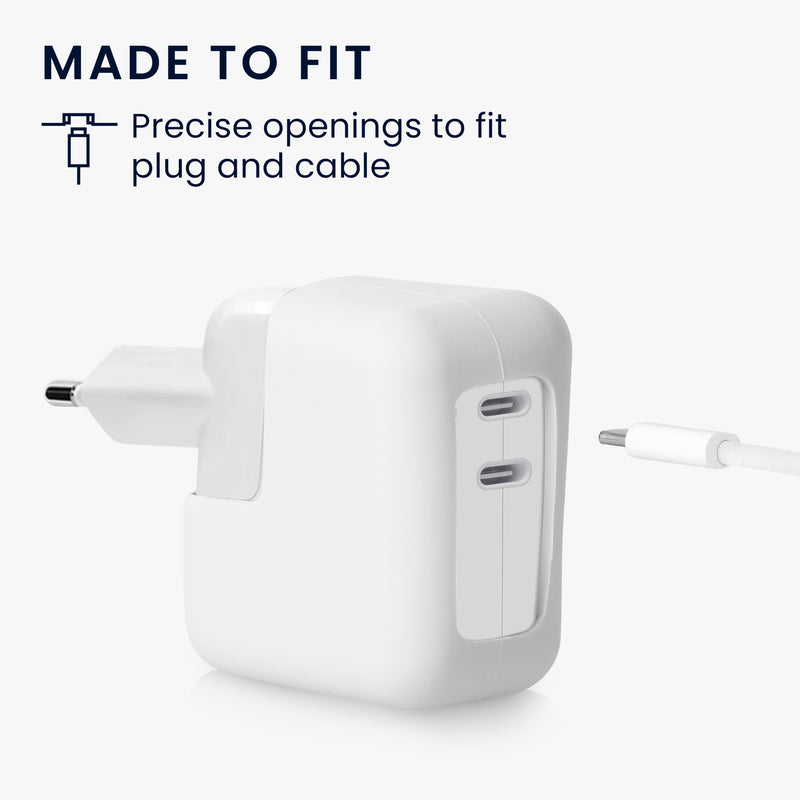 kwmobile Silikon Schutzhülle kompatibel mit Apple 35W Dual USB-C Power Adapter Hülle - Netzteil Full Body Charger Case - Komplettschutz Cover für Aufladegerät