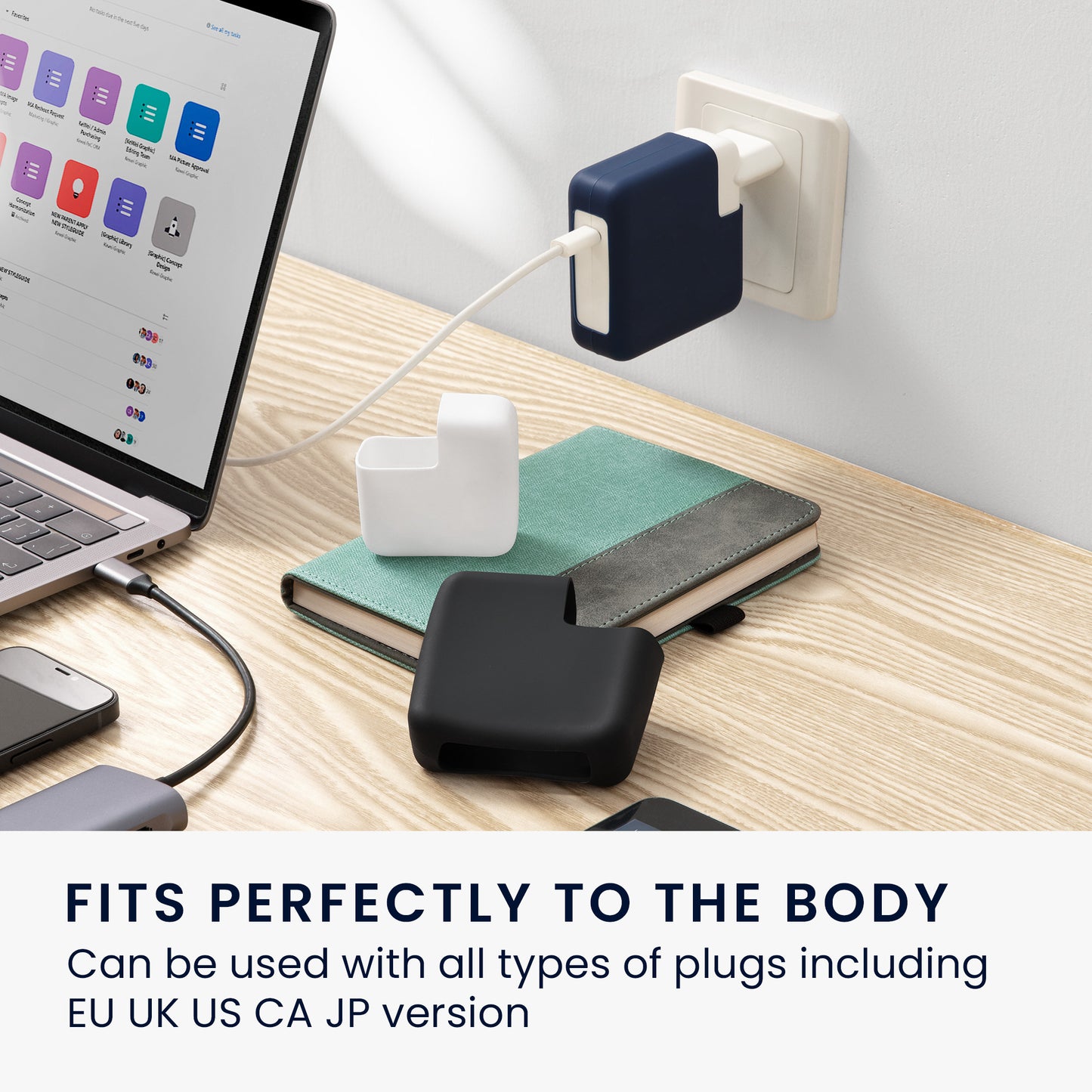 kwmobile Silikon Schutzhülle kompatibel mit Apple 35W Dual USB-C Power Adapter Hülle - Netzteil Full Body Charger Case - Komplettschutz Cover für Aufladegerät