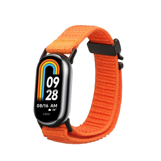 kwmobile Armband kompatibel mit Xiaomi Mi Band 10 / Mi Band 9 / 8 - Nylon Fitnesstracker Sportarmband Band in Orange matt - Innenmaße von Orange matt