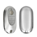 Mercedes Benz 3-Tasten Smart Autoschlüssel Silikon Schlüsselhülle Metallic Silbergrau