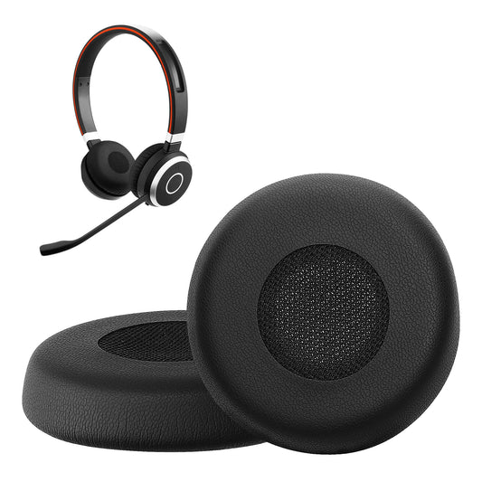 kwmobile 2x Ohr Polster für Jabra Evolve 65 SE Ohrpolster - Ersatz Ohrpolster - Kopfhörer Ersatzteile - Kopfhörer Ersatzpolster für Over Ear Headphones Schwarz  