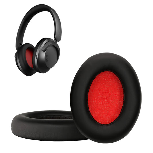 kwmobile 2x Ohr Polster für 1More SonoFlow / SonoFlow SE Ohrpolster - Ersatz Ohrpolster - Kopfhörer Ersatzteile - Kopfhörer Ersatzpolster für Over Ear Headphones Schwarz  