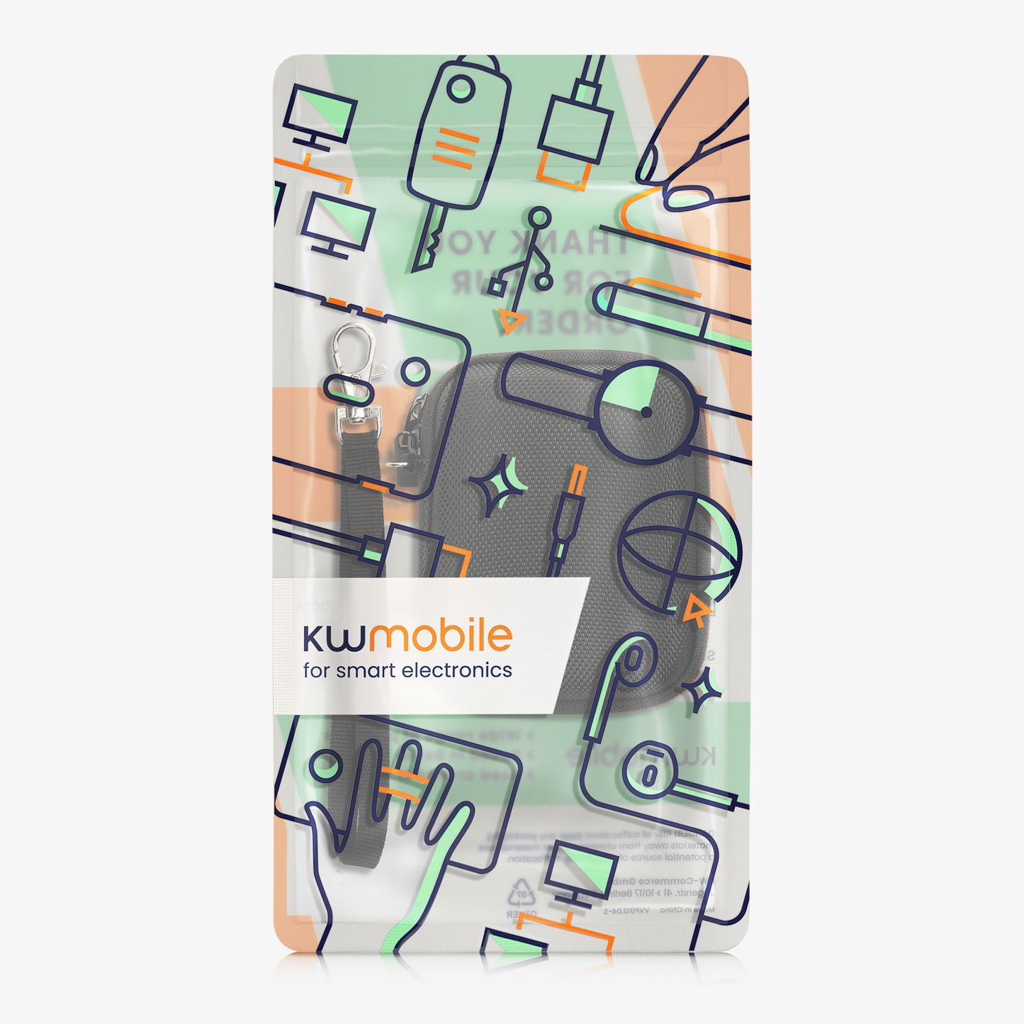 kwmobile Hülle kompatibel mit Samsung Portable SSD T7 / SSD T7 Touch SSD Festplatte - Case Tasche für portable SSD - Tragetasche mit Schlaufe