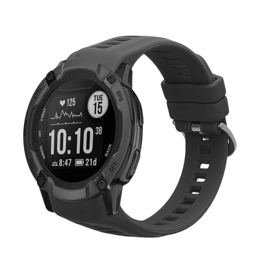 kwmobile Silikon Uhrenarmband für Garmin Instinct 2S Armband - Ersatzarmband für Fitnesstracker - Wechselarmband Smartwatch - Grau Grau  [dsg03]