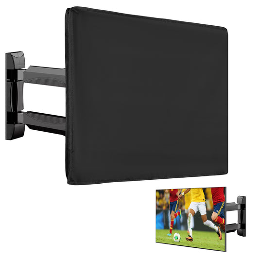 kwmobile 24" TV Outdoor TV Abdeckung - Fernseher Hülle Bildschirmschutz - Schutzhülle wetterfest - Schwarz Schwarz  