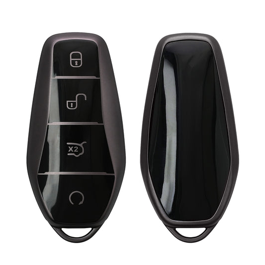 kwmobile Schlüsselhülle für BYD Atto 3 / Sealion / Han / Tang / Dolphin / Seal Hülle - Autoschlüssel Schlüssel Hülle aus TPU Silikon - Schlüsselschutz Gehäuse in Schwarz matt Schwarz Schwarz matt  [dsg01]