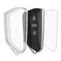 kwmobile Schlüsselhülle für VW Golf 8 3-Tasten Autoschlüssel Hülle - Autoschlüssel Schlüssel Hülle aus TPU Silikon - Schlüsselschutz Gehäuse in Transparent Transparent  [dsg01]