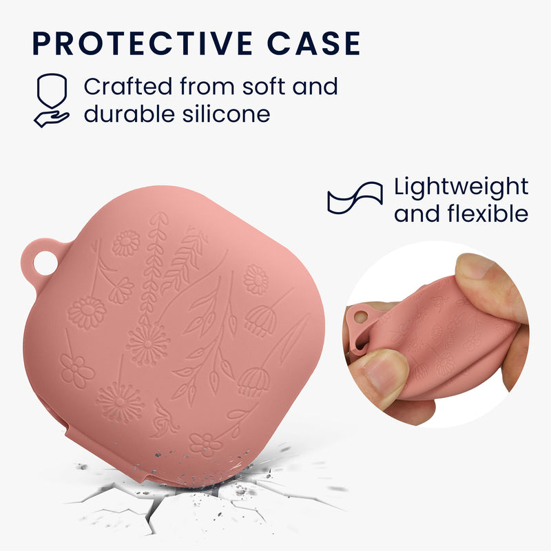 kwmobile Silikon Case für Samsung Galaxy Buds FE Hülle - Kopfhörer Schutzhülle mit Karabiner