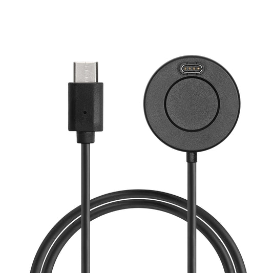 kwmobile Smartwatch Ladekabel für Garmin Forerunner 55 / 255 / 255 Music / vivoactive 5 / Fenix / Quatix USB-C Ladekabel für Smartwatch - Smart Watch Aufladekabel - Fitnesstracker Ersatzkabel - Schwarz Schwarz  