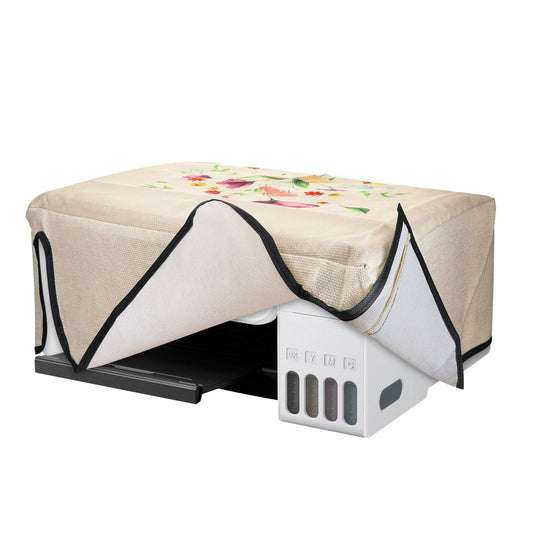 kwmobile Leinen Cover kompatibel mit Epson Eco Tank ET-2826 / 2800 Hülle - Tasche für Drucker - Staubschutzhülle Schutzhaube Schutzhülle - Altrosa Violett Gelb Altrosa  [dsg01]