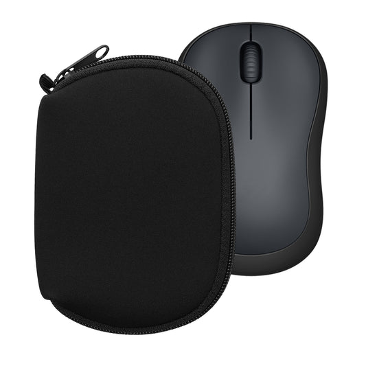 kwmobile Hülle für Logitech M220 SILENT / M235 / M185 / acer OMR266 Hülle - Mouse Case - Neopren Tasche - Schutzhülle für PC Maus - Transporttasche Zubehör - Schwarz Schwarz  