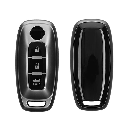 kwmobile Schlüsselhülle für Nissan 3-Tasten Ariya B6 B9 X-trail T33 Qashqai Hülle - Autoschlüssel Schlüssel Hülle aus TPU Silikon - Schlüsselschutz Gehäuse in Schwarz matt Schwarz Schwarz matt  [dsg01]