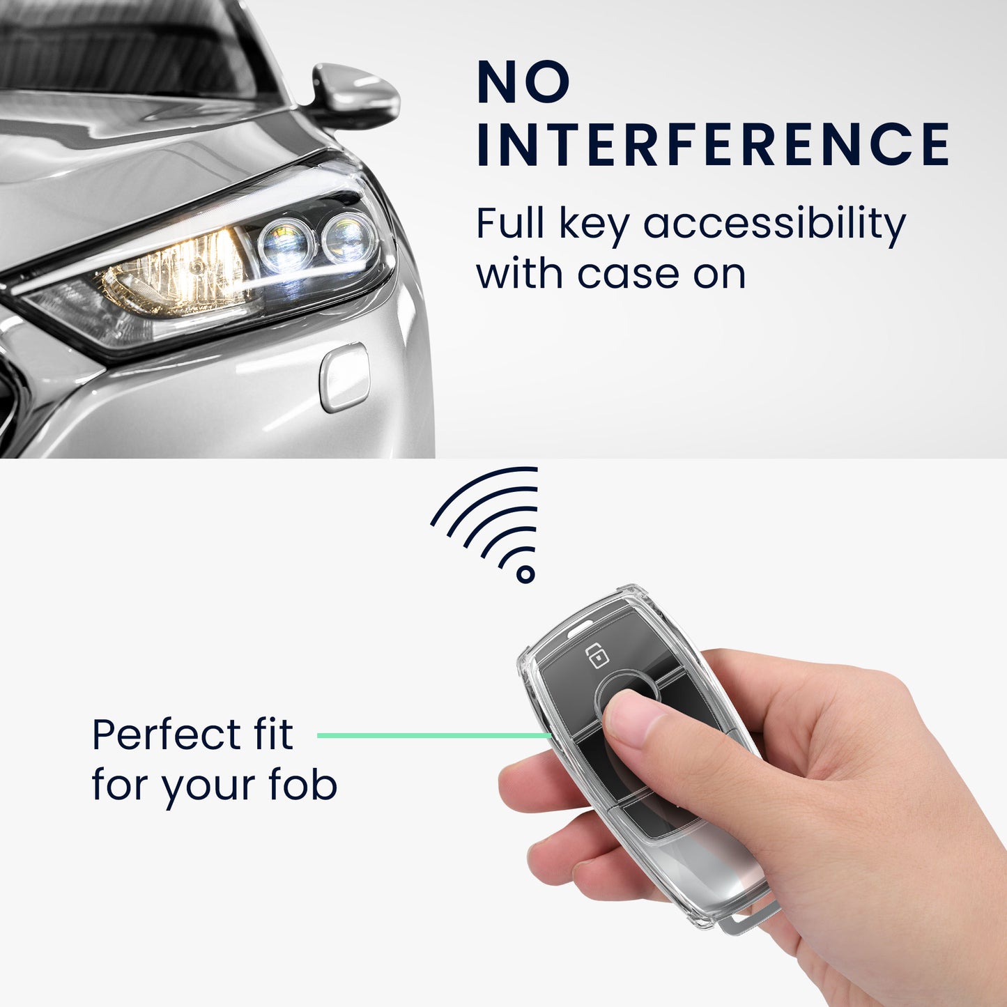 kwmobile Schlüsselhülle für Mercedes Benz Smart Key Autoschlüssel (nur Keyless) Hülle - Autoschlüssel Schlüssel Hülle