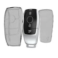 kwmobile Schlüsselhülle für Mercedes Benz Smart Key Autoschlüssel (nur Keyless) Hülle - Autoschlüssel Schlüssel Hülle aus TPU Silikon - Schlüsselschutz Gehäuse in Schwarz Transparent Schwarz  