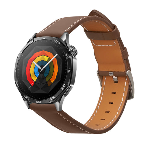 kwmobile Echtleder Uhrenarmband für Huawei Watch GT5 46mm / GT5 Pro 46mm / GT4 46mm / Watch GT3 SE Armband - Ersatzarmband für Fitnesstracker - Wechselarmband Smartwatch - Braun Braun  [dsg01]