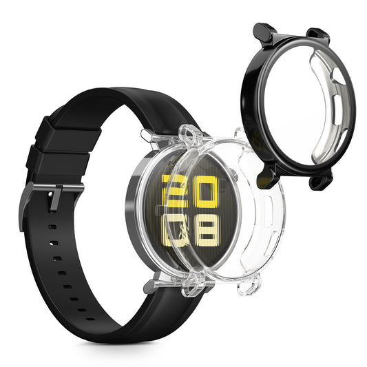 kwmobile 2x Silikon Hülle für Huami Watch GT5 41mm Schutzhülle - Fullbody Display Cover Set aus Silikon - Transparent Schwarz Transparent  [dsg01]