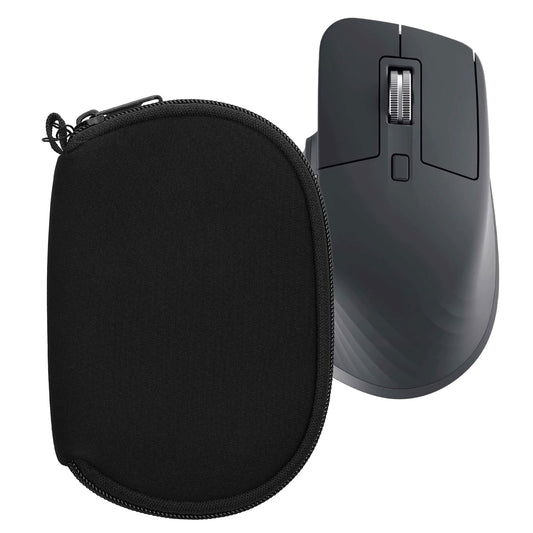 kwmobile Hülle für Logitech MX Master 3 / Master 3S / Master 2S Hülle - Mouse Case - Neopren Tasche - Schutzhülle für PC Maus - Transporttasche Zubehör - Schwarz Schwarz  