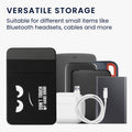 kwmobile Tasche kompatibel mit SanDisk Portable SSD, Samsung T7, Crucial X8, HDD - Halterung für externe SSD Festplatte - 13x8cm - Elastisches Case Hülle selbstklebend - Don't touch my Hard Drive