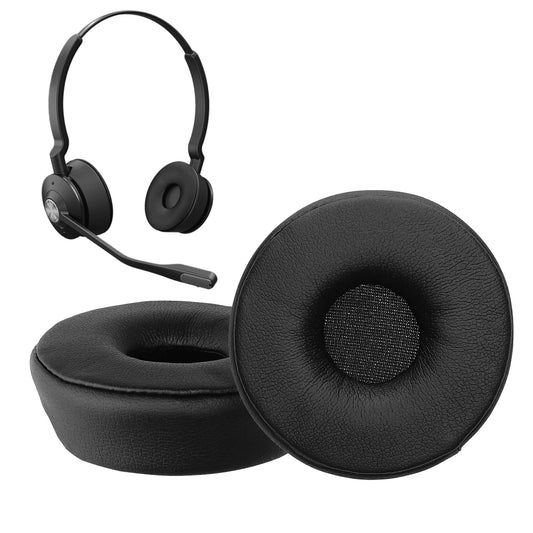 kwmobile 2x Ohr Polster für Jabra Engage 65 / Engage 75 / Engage 55 Ohrpolster - Ersatz Ohrpolster - Kopfhörer Ersatzteile - Kopfhörer Ersatzpolster für Over Ear Headphones Schwarz  