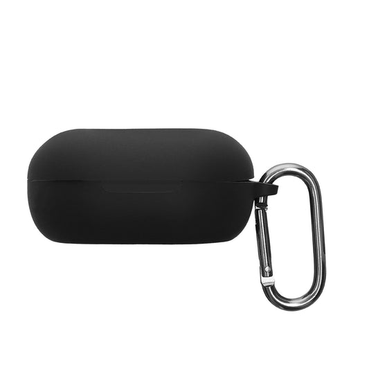 kwmobile Schutzhülle für SteelSeries Arctis Gamebuds Hülle - TPU Silikon Case für Kopfhörer Ladecase - stoßfestes Cover mit Karabiner - Schwarz Schwarz  