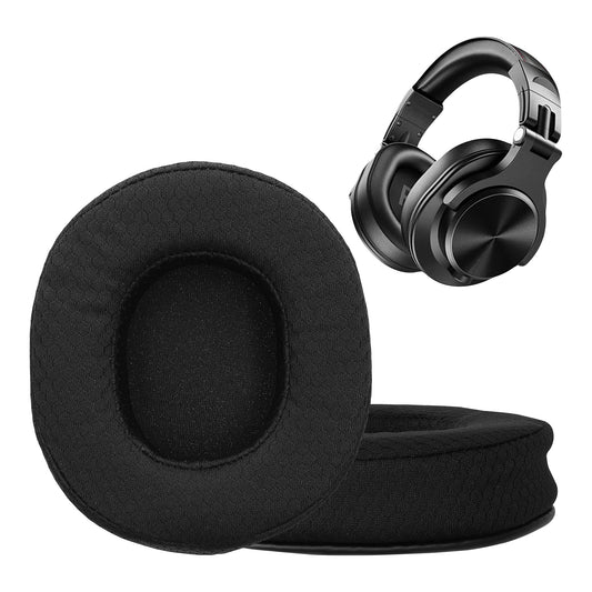 kwmobile 2x Mesh Polyester Ohr Polster für OneOdio A70 / A71 Ohrpolster - Ersatz Ohrpolster - Kopfhörer Ersatzteile - Kopfhörer Ersatzpolster für Over Ear Headphones Schwarz  