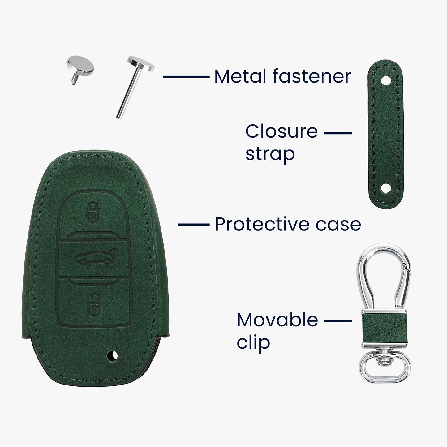 kwmobile Schlüsselhülle für Opel 3-Tasten Smartkey Autoschlüssel Keyless Go Hülle - Autoschlüssel Schlüssel Hülle - Schlüsselcover aus Kunstleder