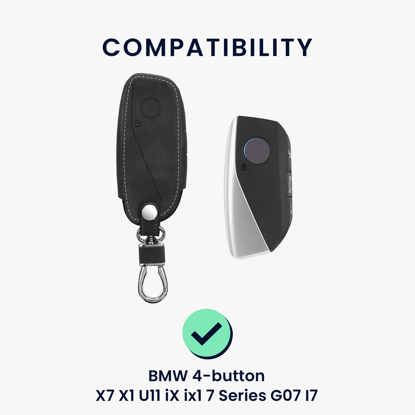 kwmobile Schlüsselhülle für BMW 4-Tasten X7 X1 U11 iX ix1 7er G07 I7 Autoschlüssel Hülle - Autoschlüssel Schlüssel Hülle - Schlüsselcover aus Kunstleder