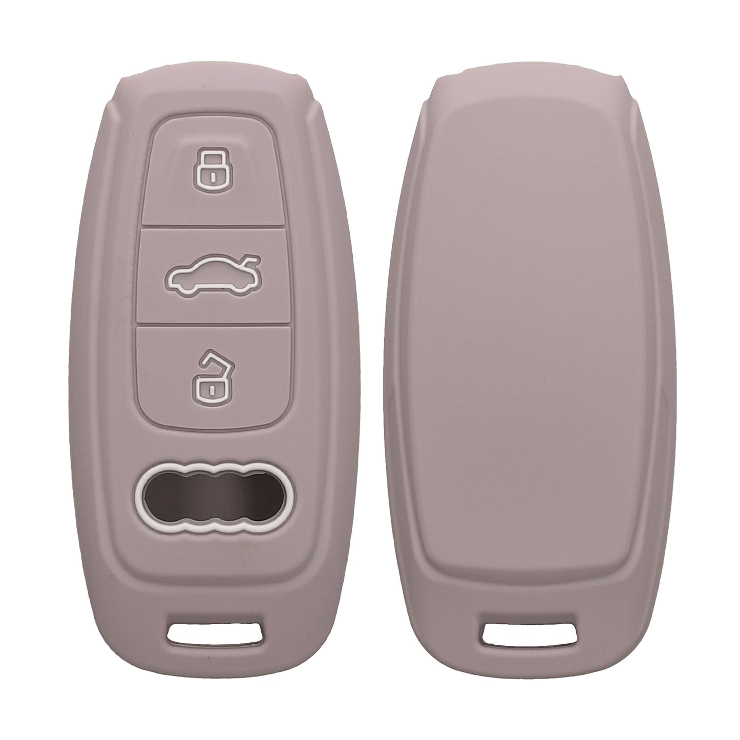 kwmobile Schlüsselhülle für Audi A6 A7 A8 Q7 Q8 3-Tasten Autoschlüssel Keyless Hülle - Autoschlüssel Schlüssel Hülle aus Silikon - Schlüsselschutz Gehäuse in Purple Cloud Purple Cloud  