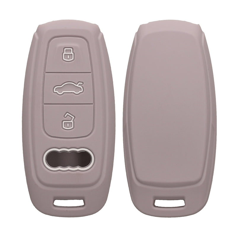 kwmobile Schlüsselhülle für Audi A6 A7 A8 Q7 Q8 3-Tasten Autoschlüssel Keyless Hülle - Autoschlüssel Schlüssel Hülle aus Silikon - Schlüsselschutz Gehäuse in Purple Cloud Purple Cloud  