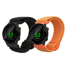 kwmobile 2x Uhrenarmband für Garmin Forerunner 55 / Forerunner 165 / 245 / 645 / 570 42mm Armband - Fitnesstracker Band Set aus Nylon - Ersatzarmband Smartwatch - Schwarz Orange Schwarz  [dsg01]