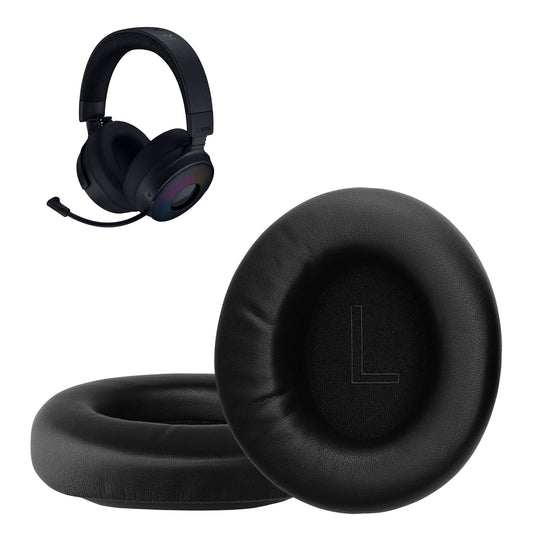 kwmobile 2x Ohr Polster für Razer Kraken V4 X / V4 / V4 Pro Ohrpolster - Ersatz Ohrpolster - Kopfhörer Ersatzteile - Kopfhörer Ersatzpolster für Over Ear Headphones Schwarz  