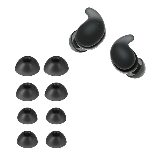 kwmobile 8x Silikonaufsätze für Sony LinkBuds Fit WF-LS910N - Ersatz Ohrstöpsel in 4 Größen - Ear Tips für In-Ear Kopfhörer - Zubehör Ersatzpolster in Schwarz Schwarz  
