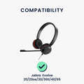 kwmobile Ohr Polster für Jabra Evolve 20 / 20se / 30 / 30II / 40 / 65 Ohrpolster - Ersatz Ohrpolster - Kopfhörer Ersatzteile - Kopfhörer Ersatzpolster für Over Ear Headphones