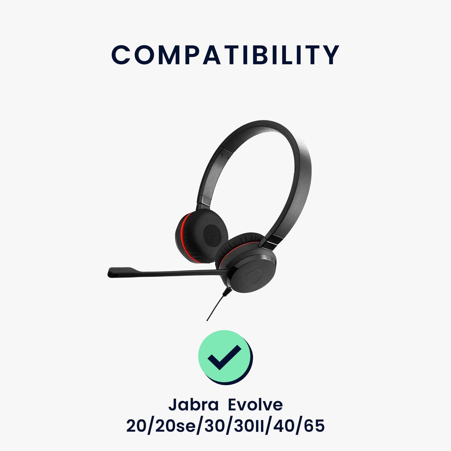 kwmobile Ohr Polster für Jabra Evolve 20 / 20se / 30 / 30II / 40 / 65 Ohrpolster - Ersatz Ohrpolster - Kopfhörer Ersatzteile - Kopfhörer Ersatzpolster für Over Ear Headphones