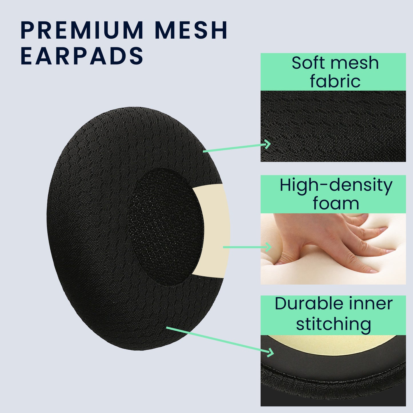 kwmobile Ohr Polster für Jabra Evolve 20 / 20se / 30 / 30II / 40 / 65 Ohrpolster - Ersatz Ohrpolster - Kopfhörer Ersatzteile - Kopfhörer Ersatzpolster für Over Ear Headphones